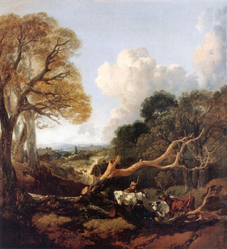 Thomas Gainsborough The Fallen Tree Norge oil painting art